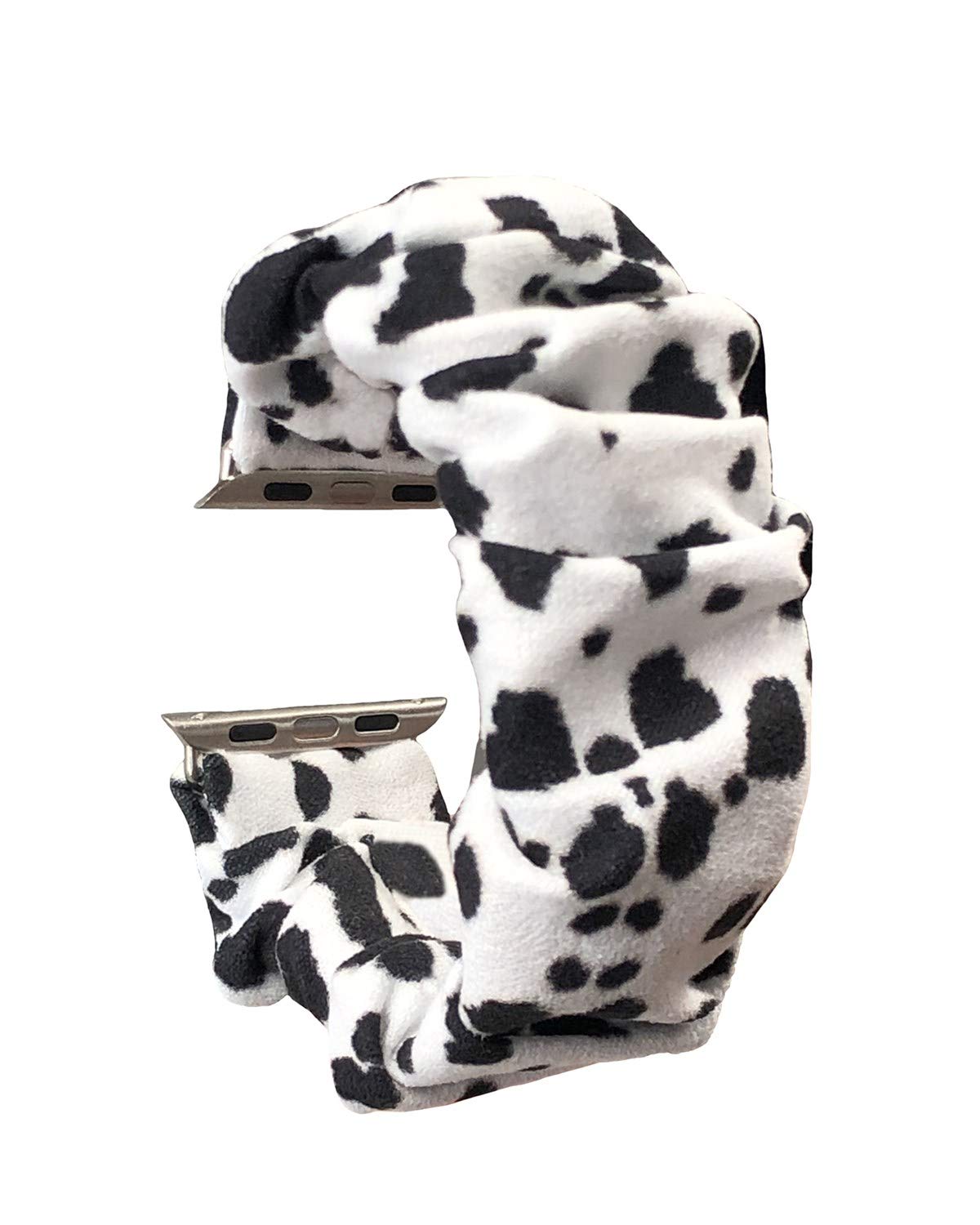 MONOBLANKS Scrunchie Elastic Watch Band Compatible with Apple Watch Band 38mm/40mm/41mm 42mm/44mm/45mm,Thick Elastic Band Replacement for iWatch Series 9/8/7/SE/6/5/4/3/2/1 (Cow, 42mm/44mm/45mm)