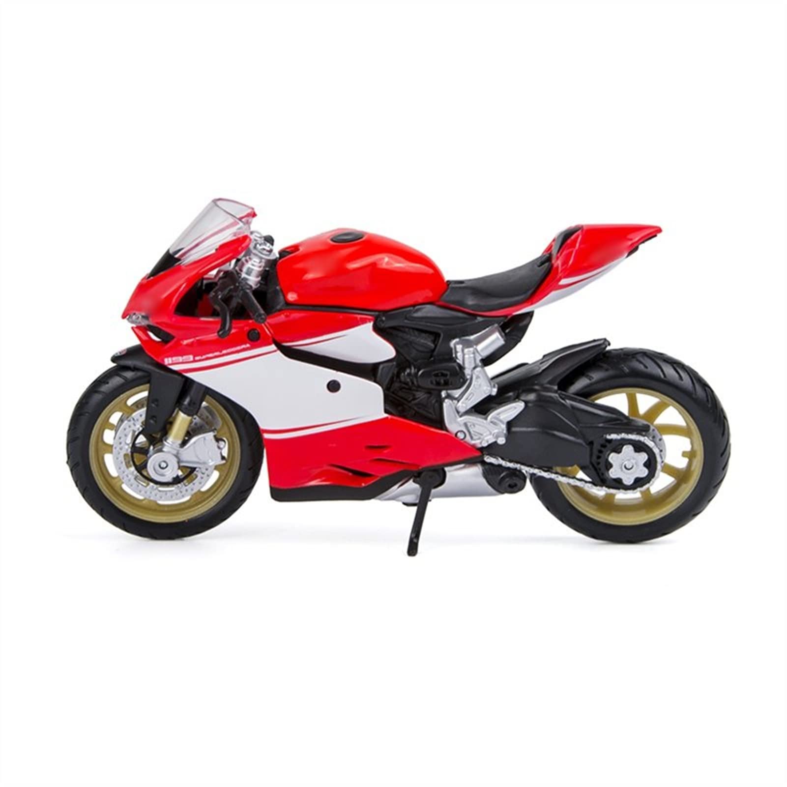 Modellini di Moto in Scala 1/18 Red & White Diecast Moto Giocattolo da Corsa in Miniatura per Collezione Regalo per D&ucati 1199 Superleggera