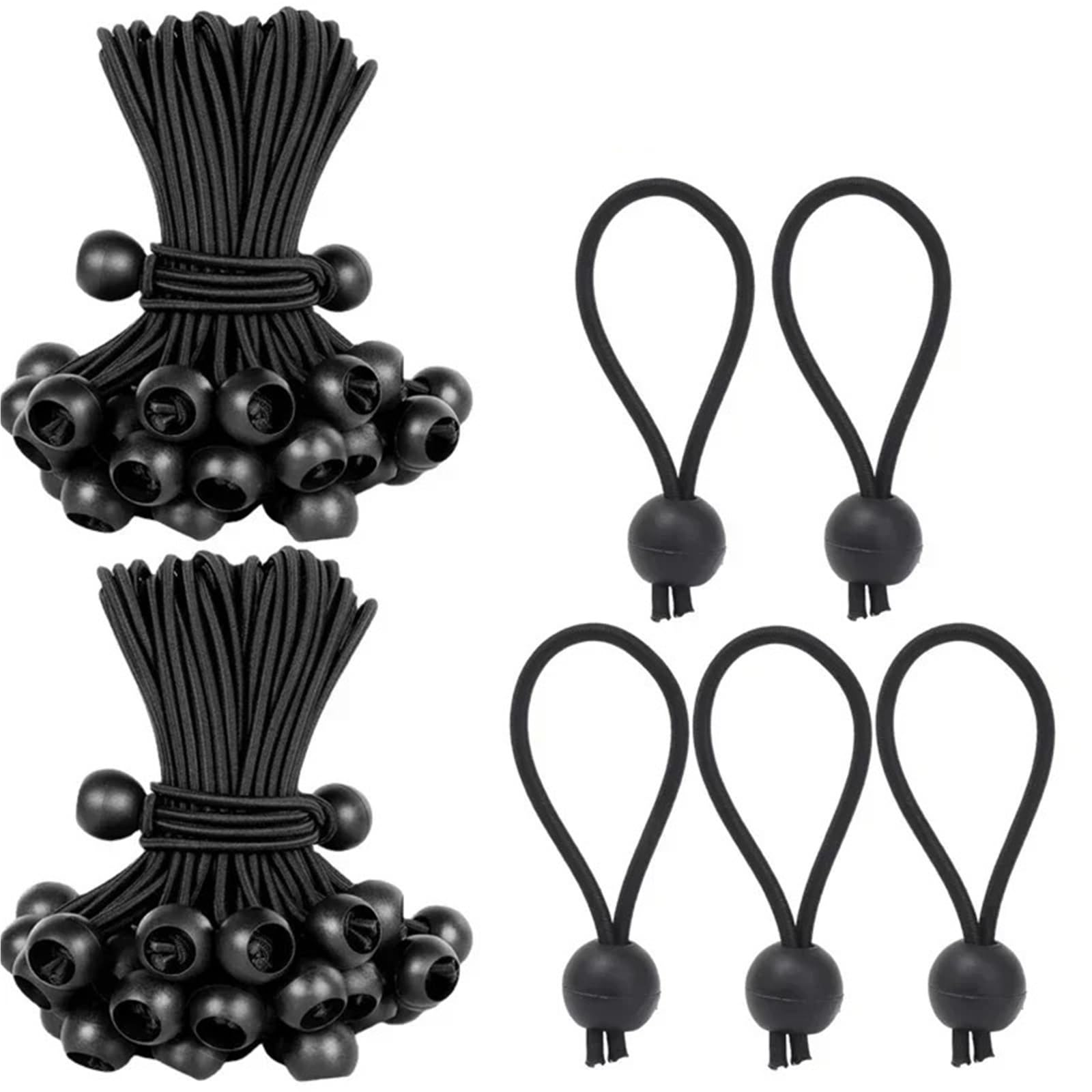 Ball Bungee Cord 120Pcs Outdoor Elastic Ball Rope Bungee Cords Portable Tent Fixing Tarpaulin Awning Canopy Tarp Tie Down(120pcs(15cm))