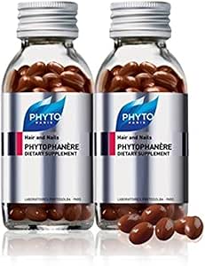 PHYTO Phytophanère 100% Natural Hair Loss Thinning Dietary Supplement, 4-Month Supply,Capsule, 120 Count (Pack of 2)