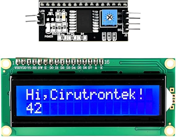 I2C 1602 LCD Display Module 16X2 Blue Backlight LCD Module for Raspberry Pi Arduino - 2-Pack