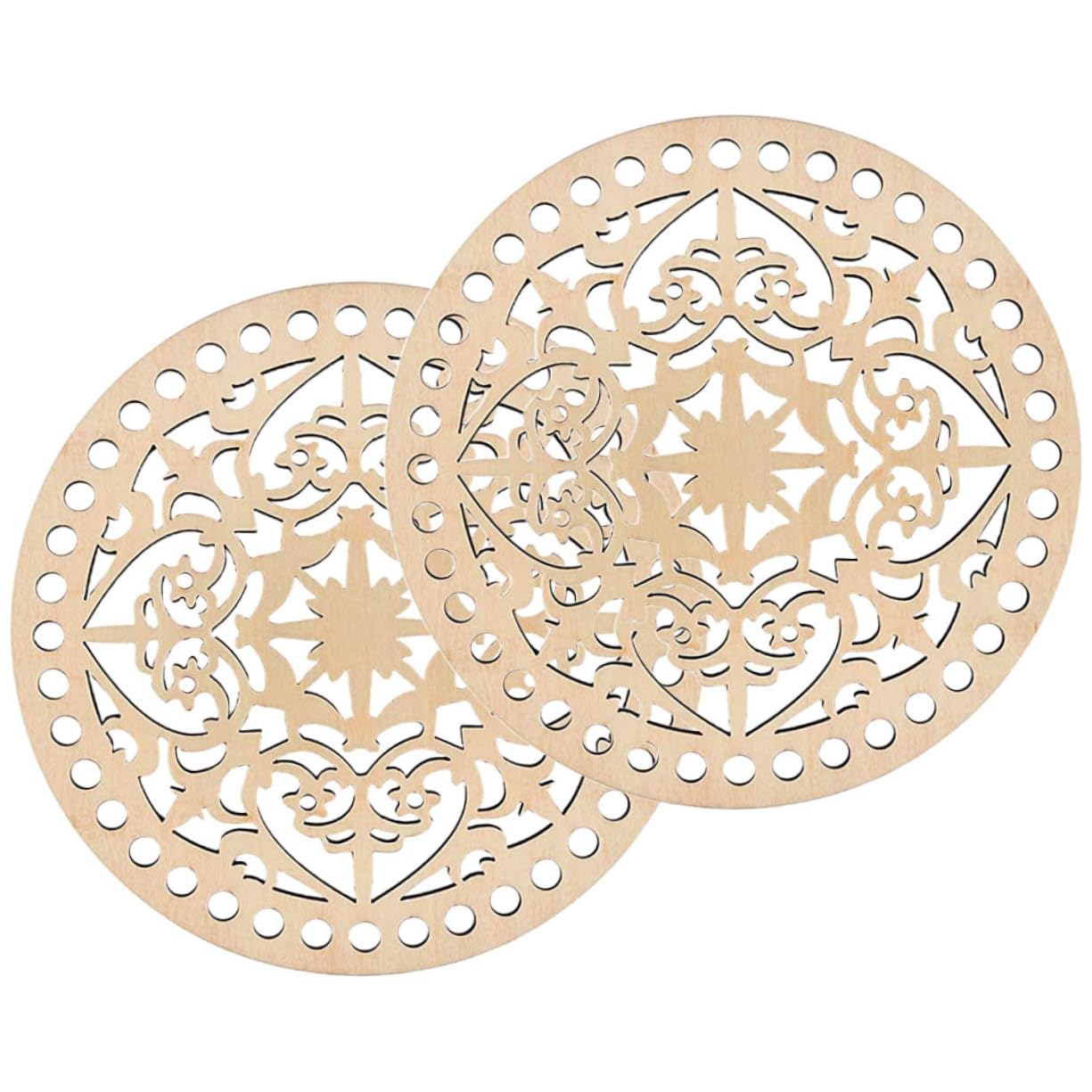 ERINGOGO 2Pcs Wooden Basket Bottom for Crochet Bag Weaving Bases with Smooth Surface for Crafting Unique Baskets and Home Decor