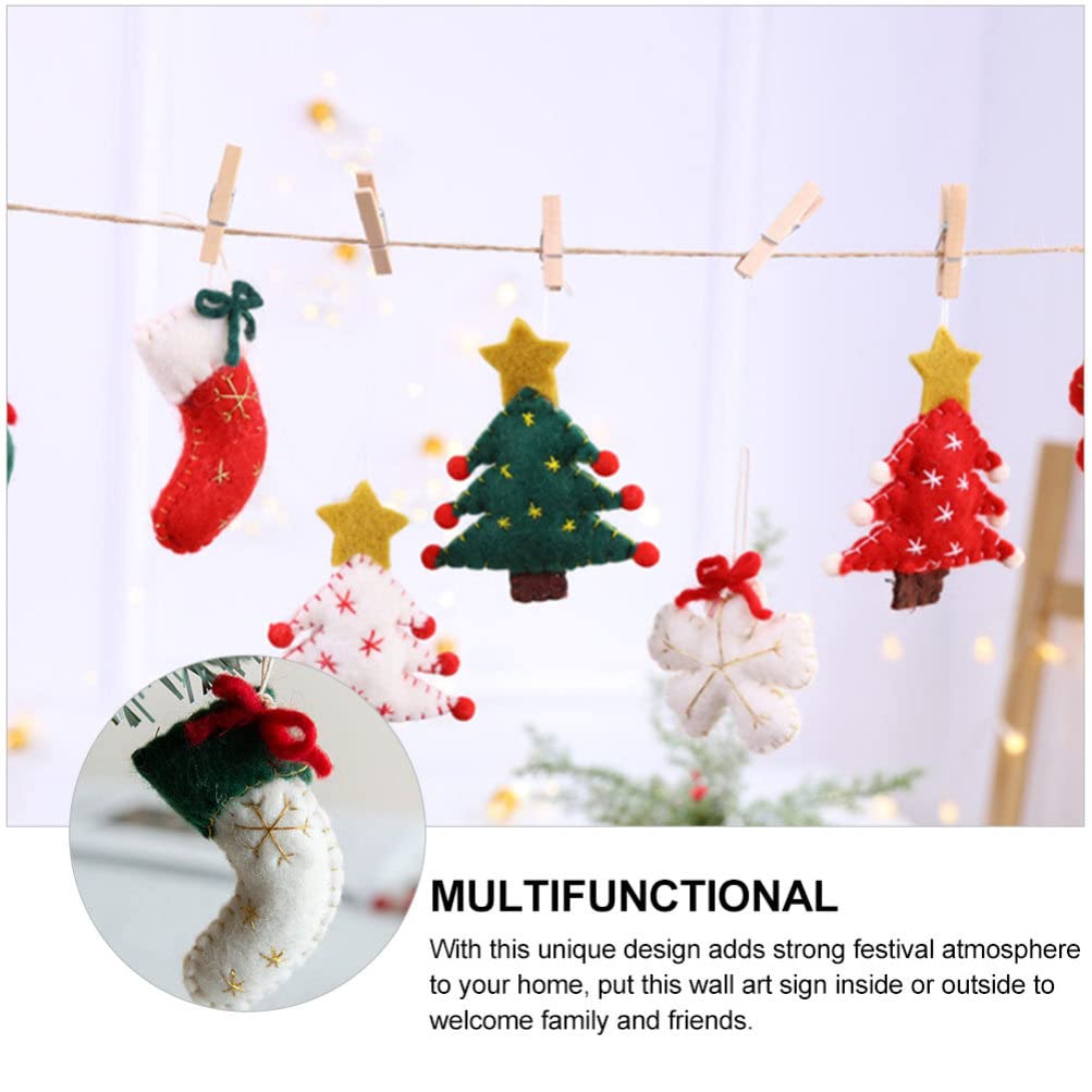 6 Pezzi Ciondolo in Feltro Di Lana Cartellini Natalizi Appesi Ornamenti Di Calzini Dell'albero Di Natale Decorazioni Natalizie Babbo Natale Home Decor Provato 3d Manuale
