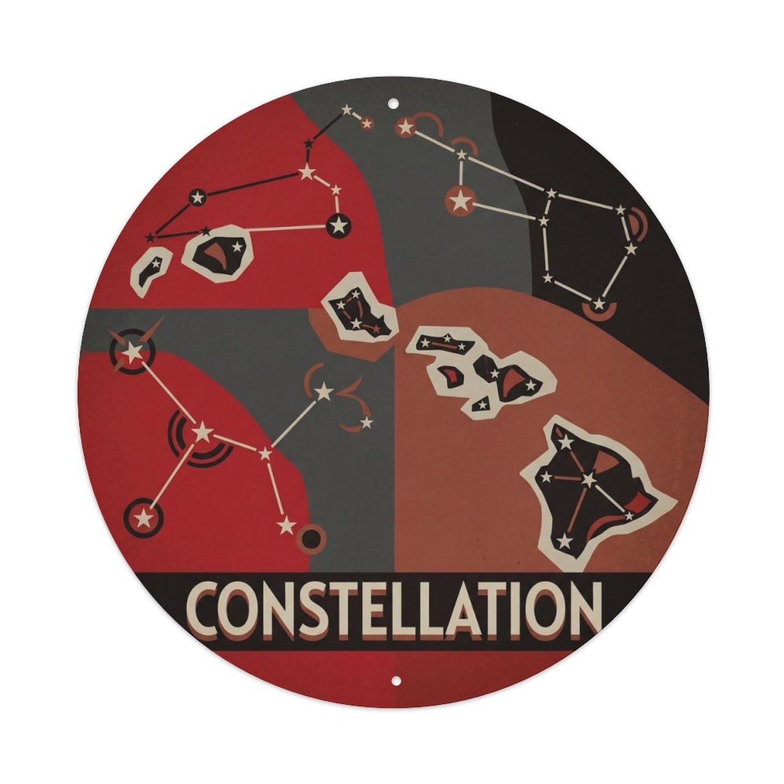 Hawaii Constellation Volcanic Island Sky Coastal Metal Tin Sign