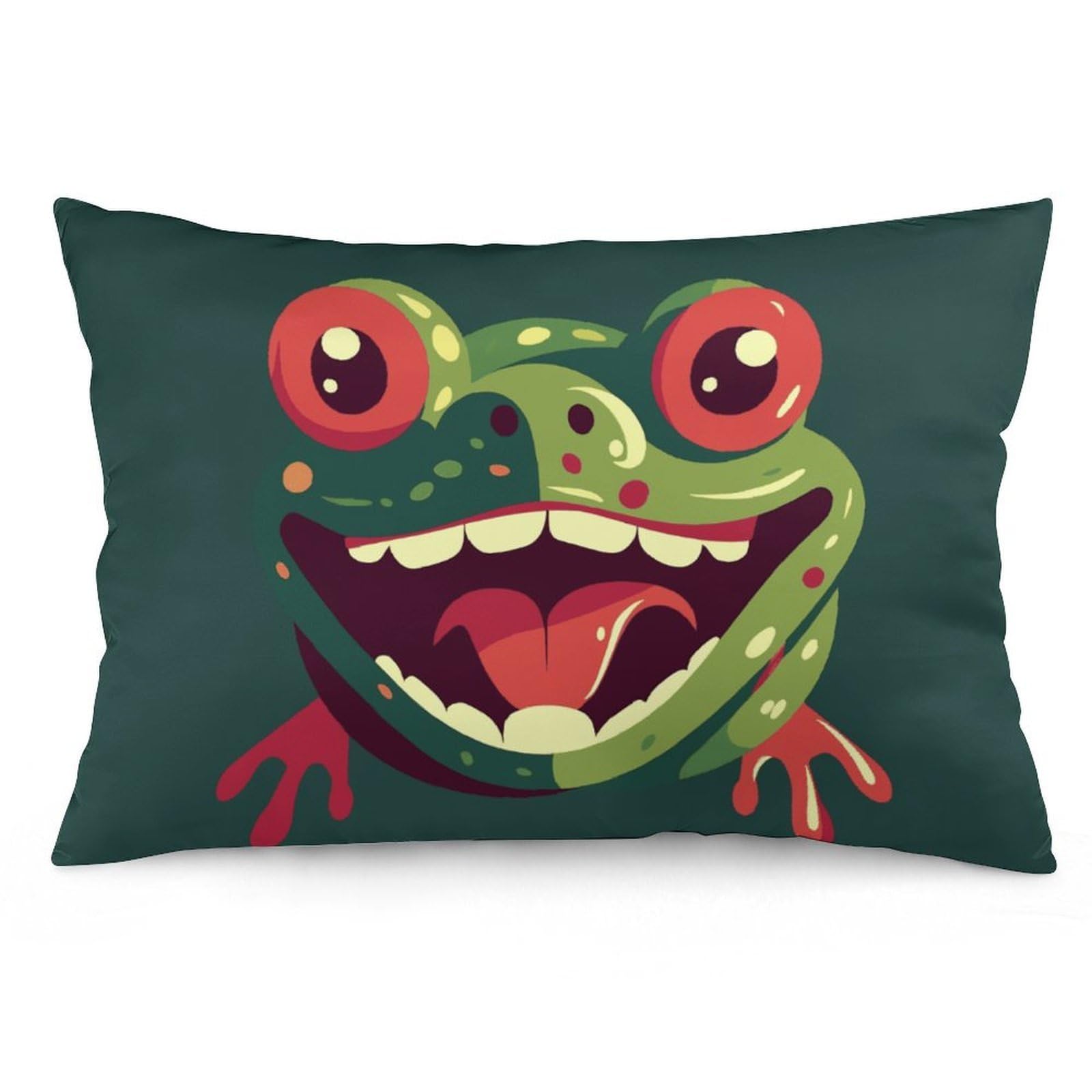 NTVOWPZO 2 Pack Decoration Throw Pillow Covers 20"x30" Pillowcases Covers Frog with Mouth Open Pillowcases Modern Farmhouse Home Decor Sofa Cushions Covers for Couch Bed Living Room