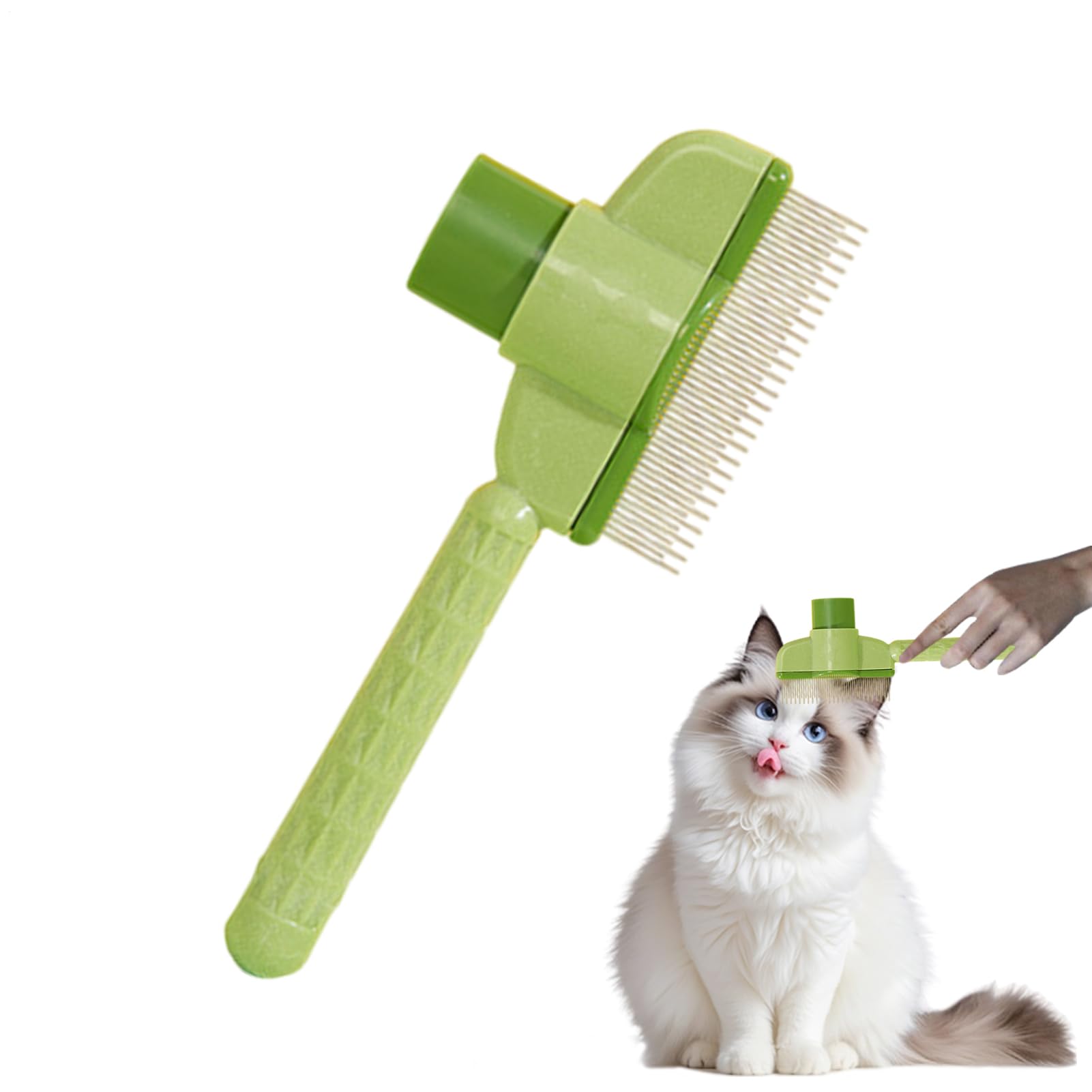 Katzenpflegebürste Entfilzungskamm, Ergonomischer Griff, Click-Slicker | Haustierbürste Fellpflege, Unterfell-Entwirrung, Reinigung, für Kätzchen, Hunde, Haustiere, Baden
