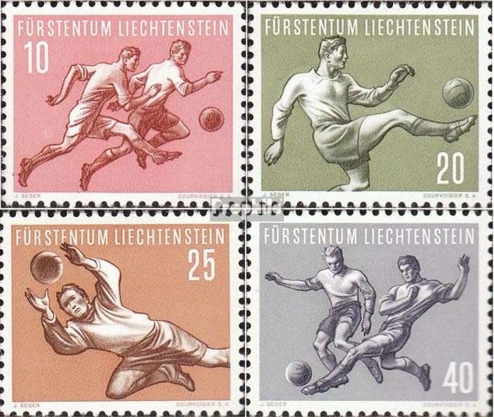 Sellos de fútbol Liechtenstein 1954 Prophila 322-325 usados para coleccionistas