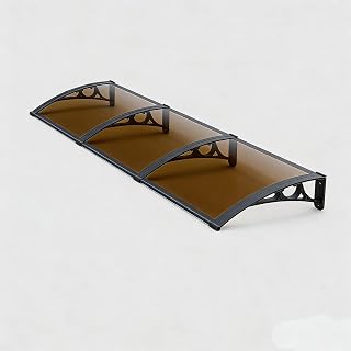 Aluminium-Terrassenüberdachung für Tür, Eingang, Außenbereich, Fensterabdeckung für Balkon und Zuhause, Außenbereich, Braun, 150 x 200 cm, langlebiger Schutz und stilvolles Design