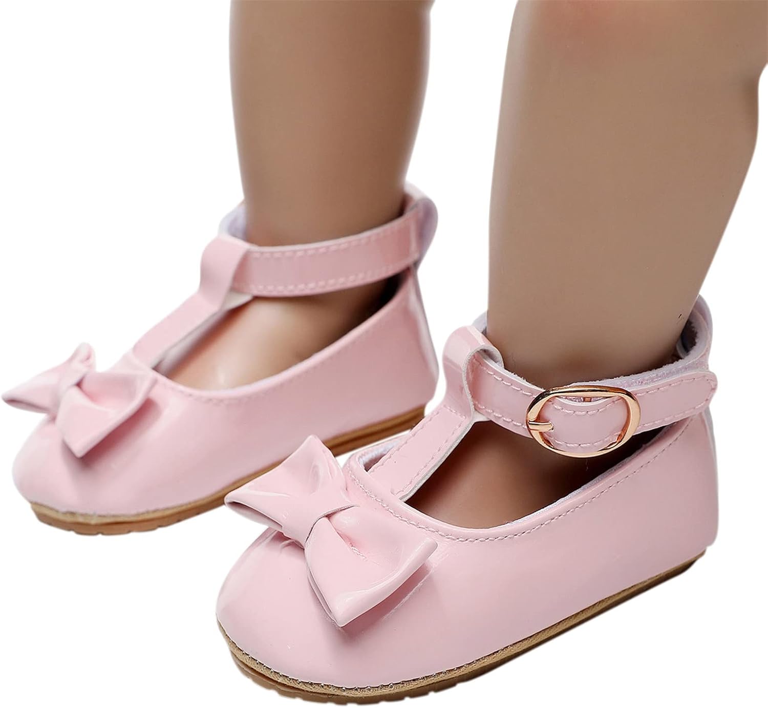 Infant Girls Single Shoes Bowknot First Walkers Shoes Toddler Sandals Princess Shoes Girl Shoes (Pink, 12-18 Months)
