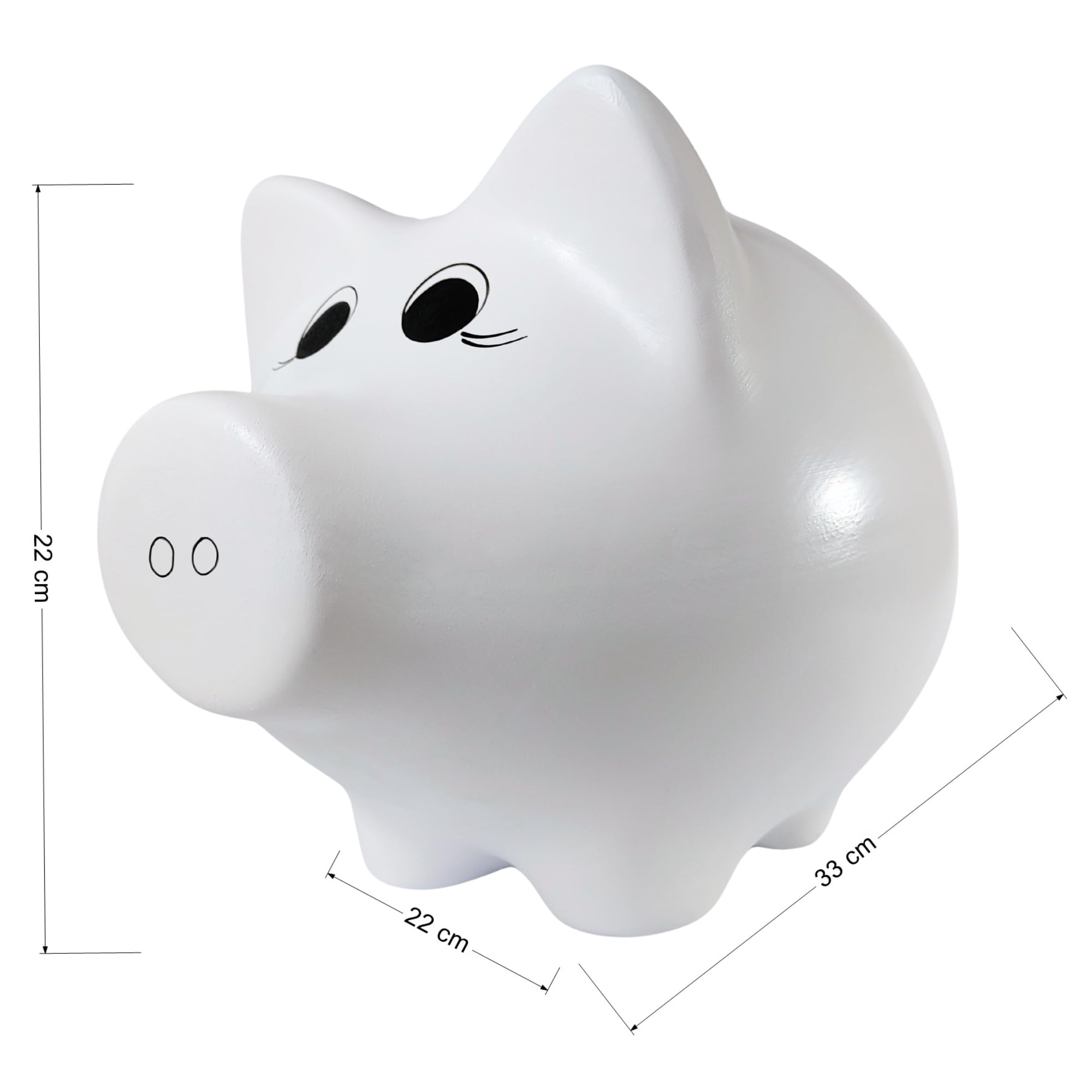 Tirelire Cochon Céramique XXL – Sans Ouverture, à Casser – Peinte Main, Argentée – Décoration Et épargne Longue Durée