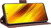 Vista 4 de Funda para Xiaomi Poco X3 NFC, funda para Xiaomi Poco X3 MZB07Z2IN / Poco X3 NFC Funda Flip PU Cuero Marrón
