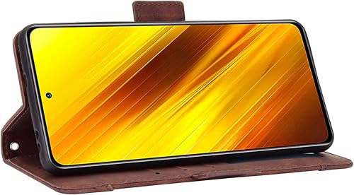 Miniatura 4 de Funda para Xiaomi Poco X3 NFC, funda para Xiaomi Poco X3 MZB07Z2IN Poco X3 NFC Funda Flip PU Cuero Marrón