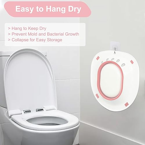 Vista 13 de Bañera eléctrica para hemorroides, baño de asiento para asiento de inodoro, baño de asiento para cuidado posparto, kit de baño para mujeres