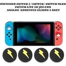WOTOBE Nintendo Switch/Switch 2/Switch OLED/Switch Lite Uyumlu 3D Analog Silikon Koruyucu Pad, 4 Adet