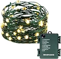 Vista 9 de Luces estrelladas que funcionan con pilas, 50 micro LED de 18 pies, blanco cálido, impermeable, árbol de Navidad, corona, boda de bricolaje