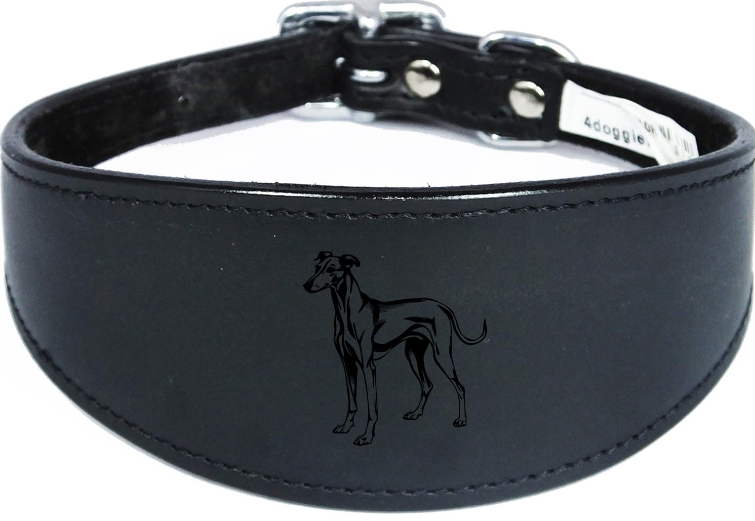 Handmade Wide Leather Collar, Padded, for Iggy, Whippet and Greyhound Sighthound, NL25