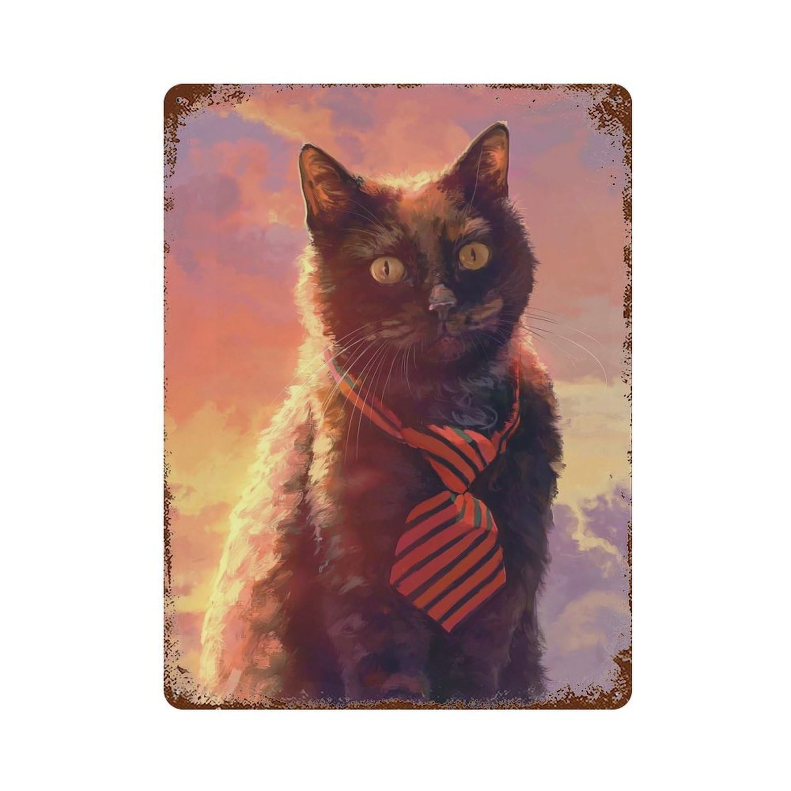 Gentleman Cat Vintage Metal Tin Sign 15.7"x11.8", Novelty Wall Decor for Garage, Pub Or Kitchen