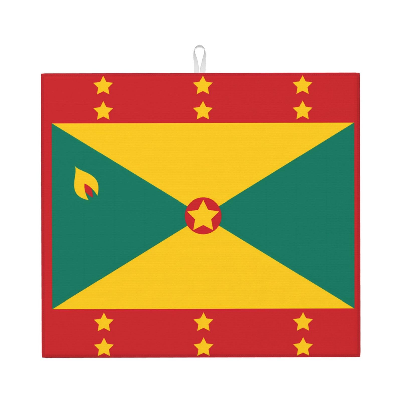 YYHHAOFA Flag of Grenada Prints Kitchen Drying Mat – Absorbent Dish Throw for Countertops, Quick-Dry Non-Slip Layer with Stylish Prints, for New Homes