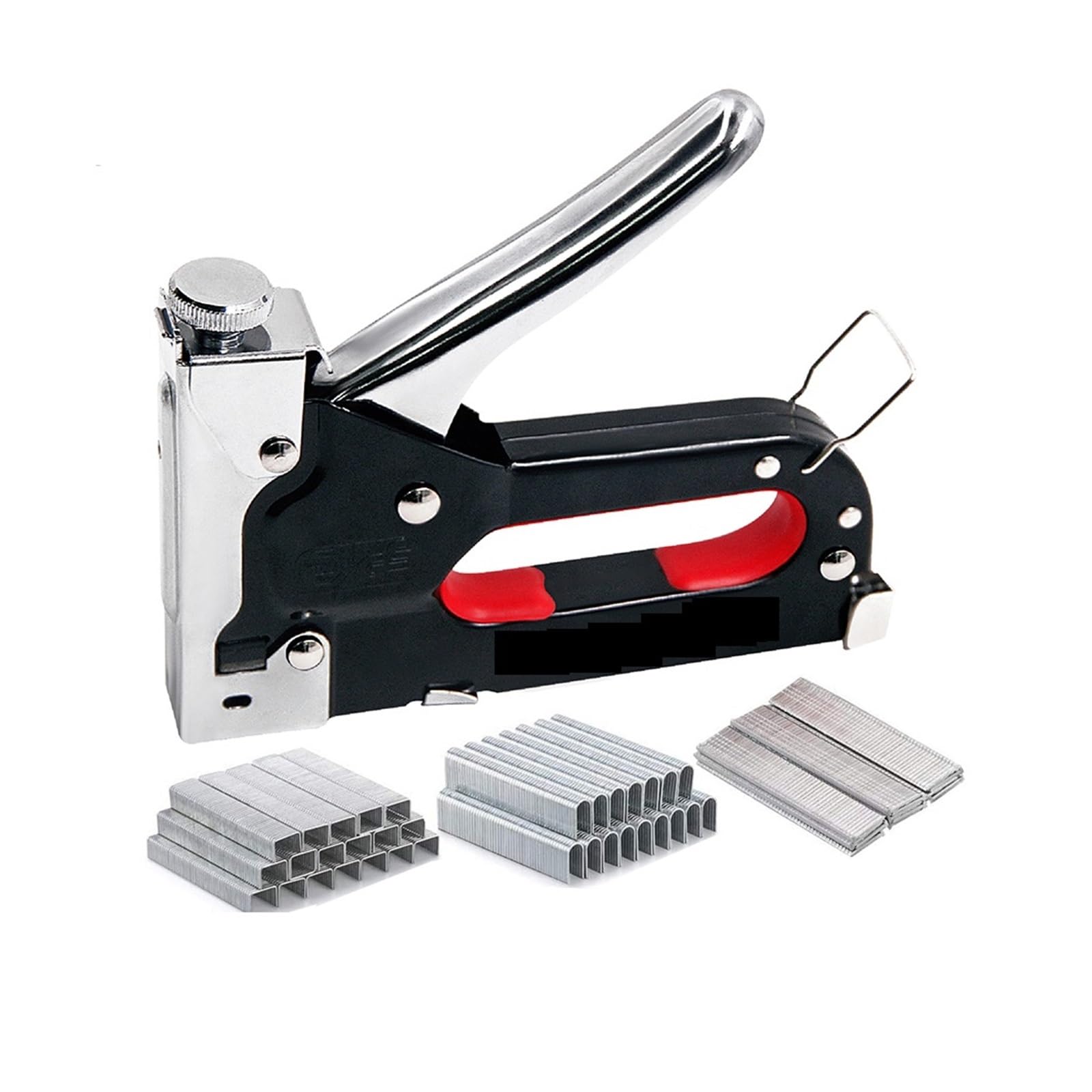 Pistolet do gwoździ, 3 w 1 pistolet do gwoździ DIY budowa mebli zszywacz zszywacz tapicerski z 600 zszywkami Home Decor narzędzie stolarskie(4)