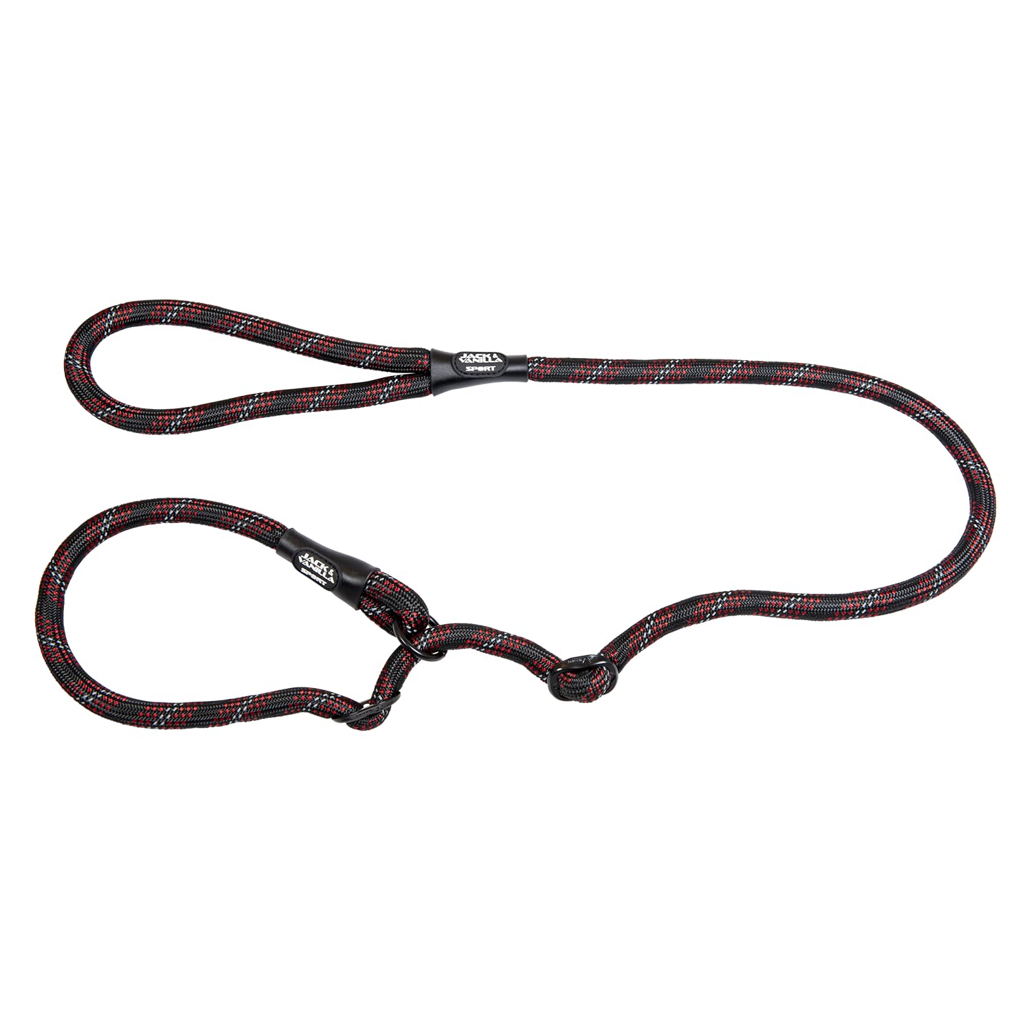 Jack and Vanilla - Luminous Dots Dog Choke Lead - Strap with Bright Spots, High Visibility for Walking, Outings - Black, Size 12 mm x 140 cm