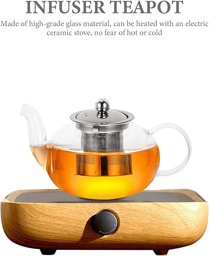 Miniatura 6 de Tetera infusor de té, tetera de vidrio, tetera de té, dispensador de té con infusor de té para casa de té, centro de mesa para té, café, bebida,