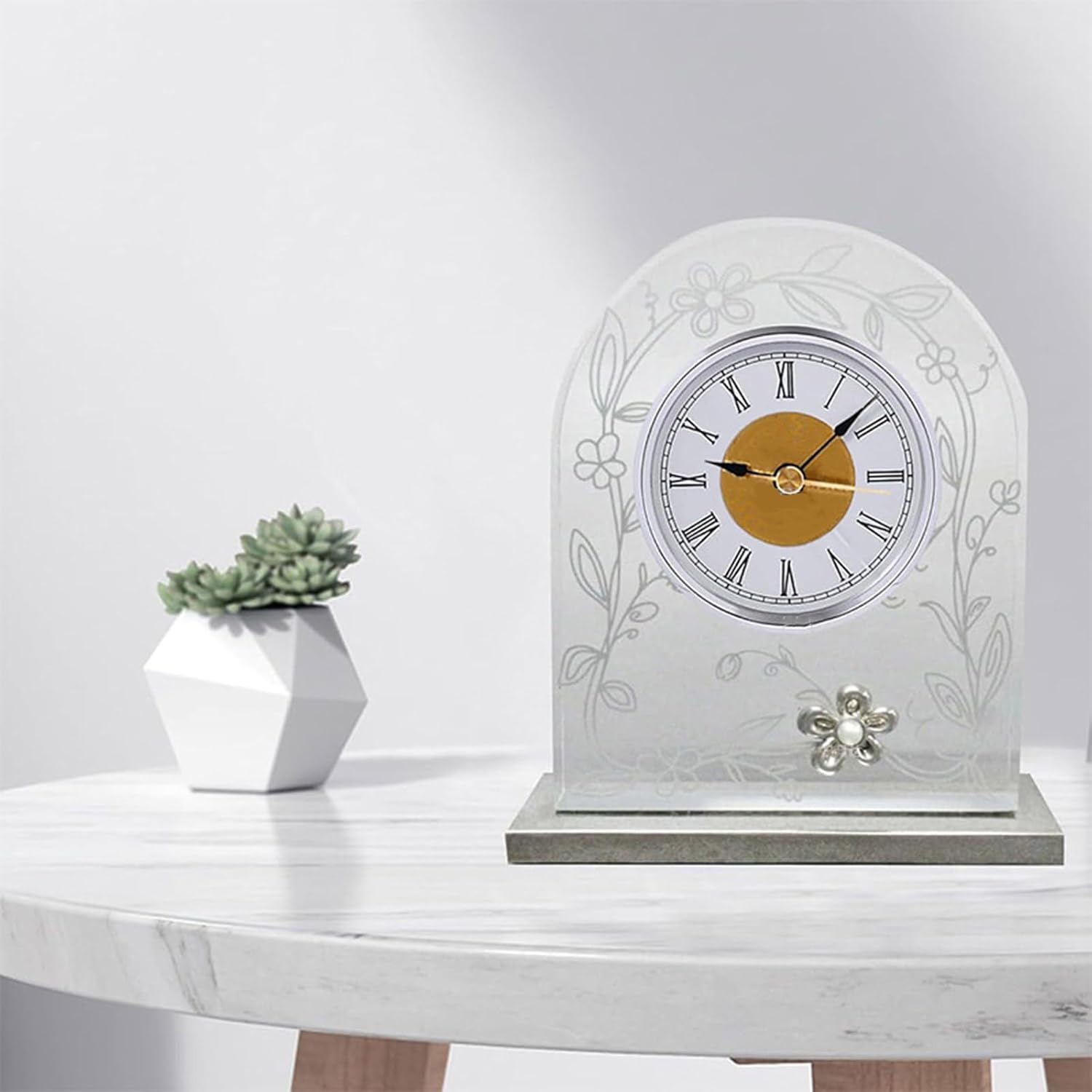 Modern Alarm Clock Insert with Quiet Quartzs Movement 89mm Alloy Case Mechanism Living Room Bedroom Decors Battery Operated Movement