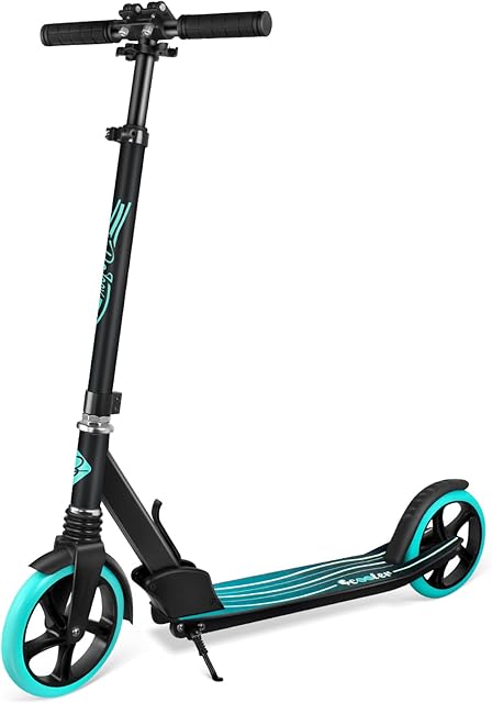 BELEEV V5 Scooters for Adults, Foldable Kids Kick Scooter 2 Wheel, Shock Absorption Mechanism, 200mm Big Wheels Great Scooters for Kids Teens Girls and Boys, with Carry Strap