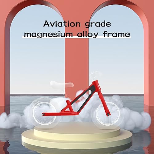 Miniatura 7 de SHATKA Bicicleta de equilibrio, marco de aleación de magnesio, bicicleta deportiva ligera de entrenamiento con neumáticos de espuma de goma de 12