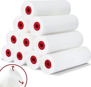 Foam Paint Roller Covers, 10pcs 4 Inch High Density Foam Paint Roller, Small Foam Roller Refills, Mini Sponge Paint Roller Sleeves for Painting Walls, Cabinets, Doors, Edges, House Painting Supplies