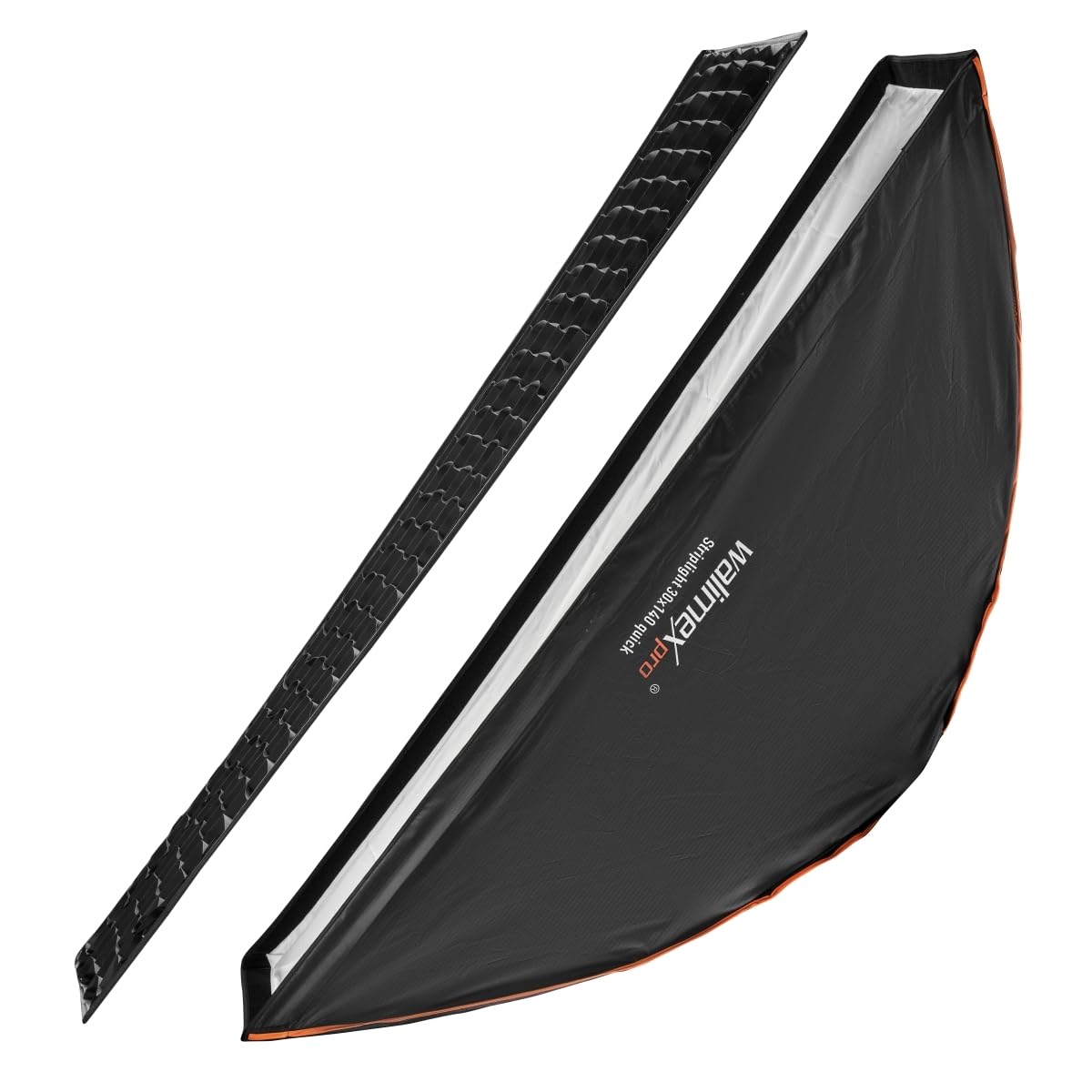 Walimex pro Studio Line Striplight SB QA pour Elinchrom - Boîte à lumière - Surface : 30 x 140 cm - Profondeur : 49,5 cm - Pliable - Avec grille, diffuseur intérieur et extérieur - Anneau de vitesse -