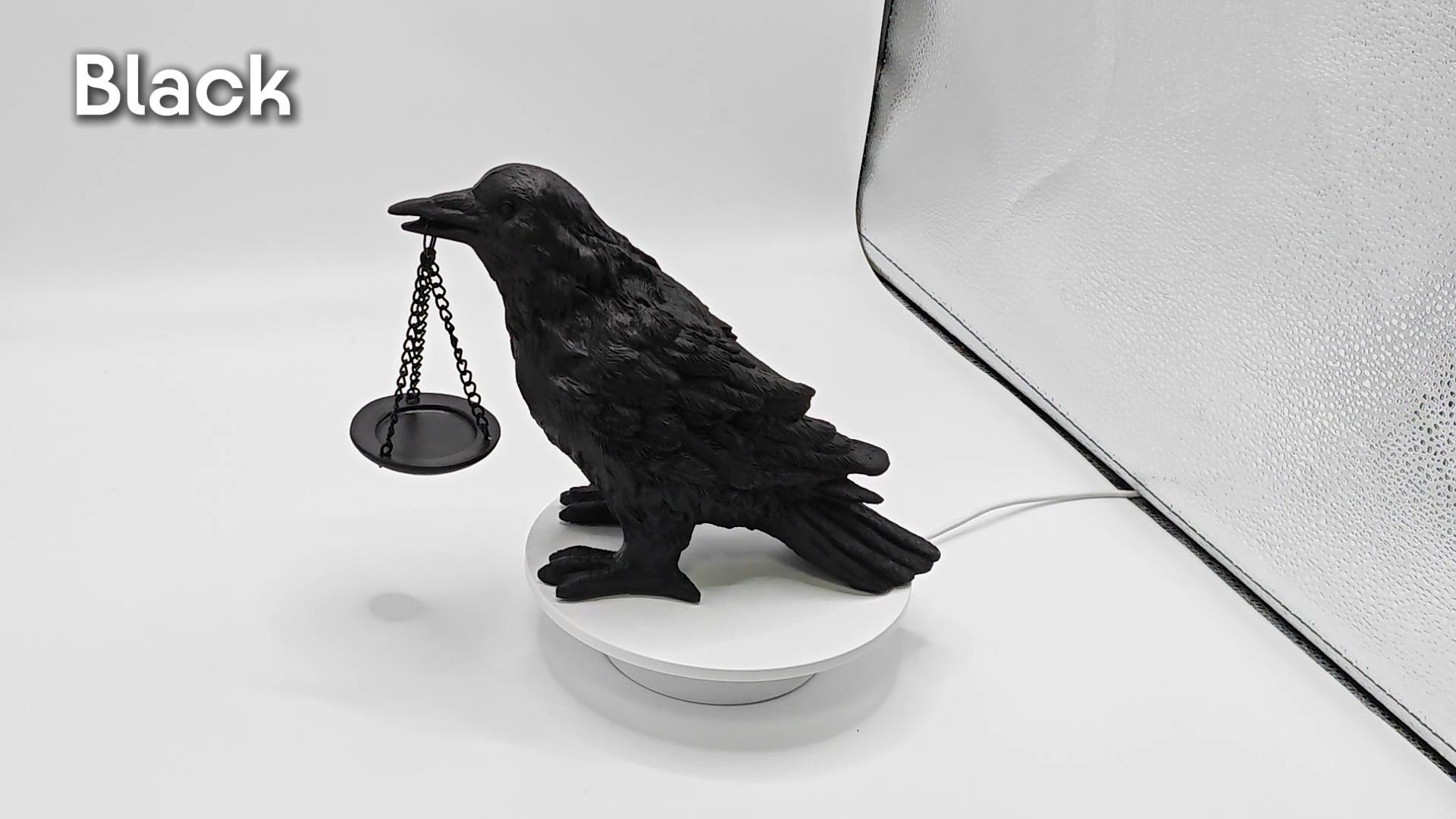 Amazon.com: Gothic Crow Lamp with Tealight Candle Holder Resin