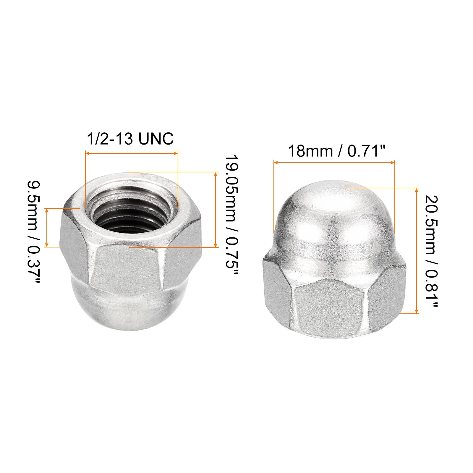 M8 Cap Nut M5 Nuts 1/5pcs Pitch Thread Acorn Cap Cap Nut M8 M10 M12 M14 M16 M20 304 Stainless Steel Fine Tooth Decorative Dome Cap Nuts Hand Nut (Size : M8x1.0(5Pcs - Foto 8