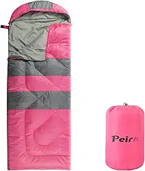 Peirhw Sacos de dormir, mochila e acampamento, saco de dormir para adultos, crianças, 3 estações, clima quente e frio, sacos de dormir leves à prova d'água com saco de compressão para acampamento