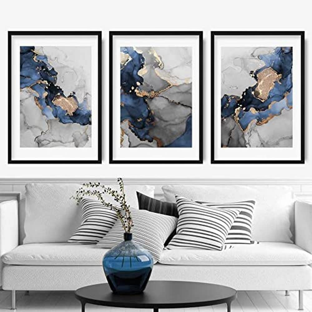 Tableau abstrait 3 pièces pour habiller un mur vide avec élégance
