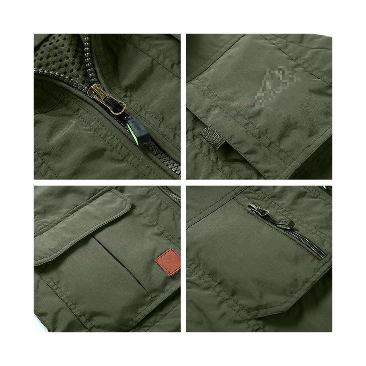 Chaleco multi fino del bolsillo de la malla del verano, chaqueta sin mangas casual masculina del tamaño grande con el chaleco de muchos bolsillos