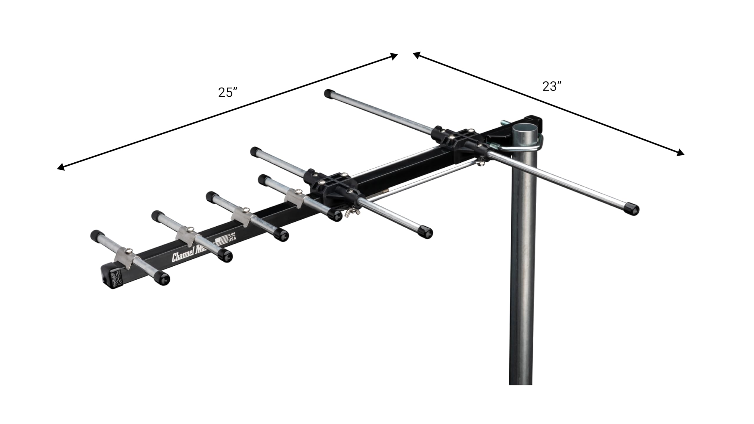 Channel Master STEALTHtenna Elite 60 Antenne TV d'extérieur – Antenne UHF/VHF fabriquée aux États-Unis compatible avec les téléviseurs intelligents, portée jusqu'à 90 km (comprend antenne, support et