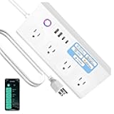 Matter Smart Power Strip,Works with Apple HomeKit, Siri, Alexa, Google Assistant, with 4 Individually Controlled AC Outlets & 2 USB 2 Type-C Ports, Multi-Plug Extender for Home Office