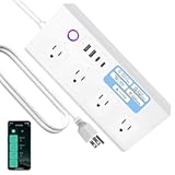 Matter Smart Power Strip&comma;Works with Apple HomeKit&comma; Siri&comma; Alexa&comma; Google Assistant&comma; with 4 Individually Controlled AC Outlets & 2 USB 2 Type-C Ports&comma; Multi-Plug Extender for Home Office