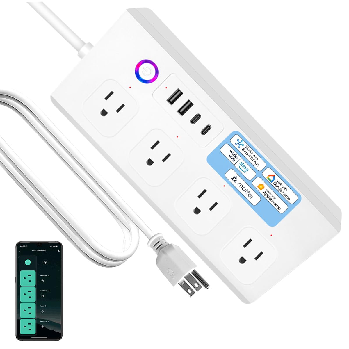 XENON Matter Smart Power Outlet, front view