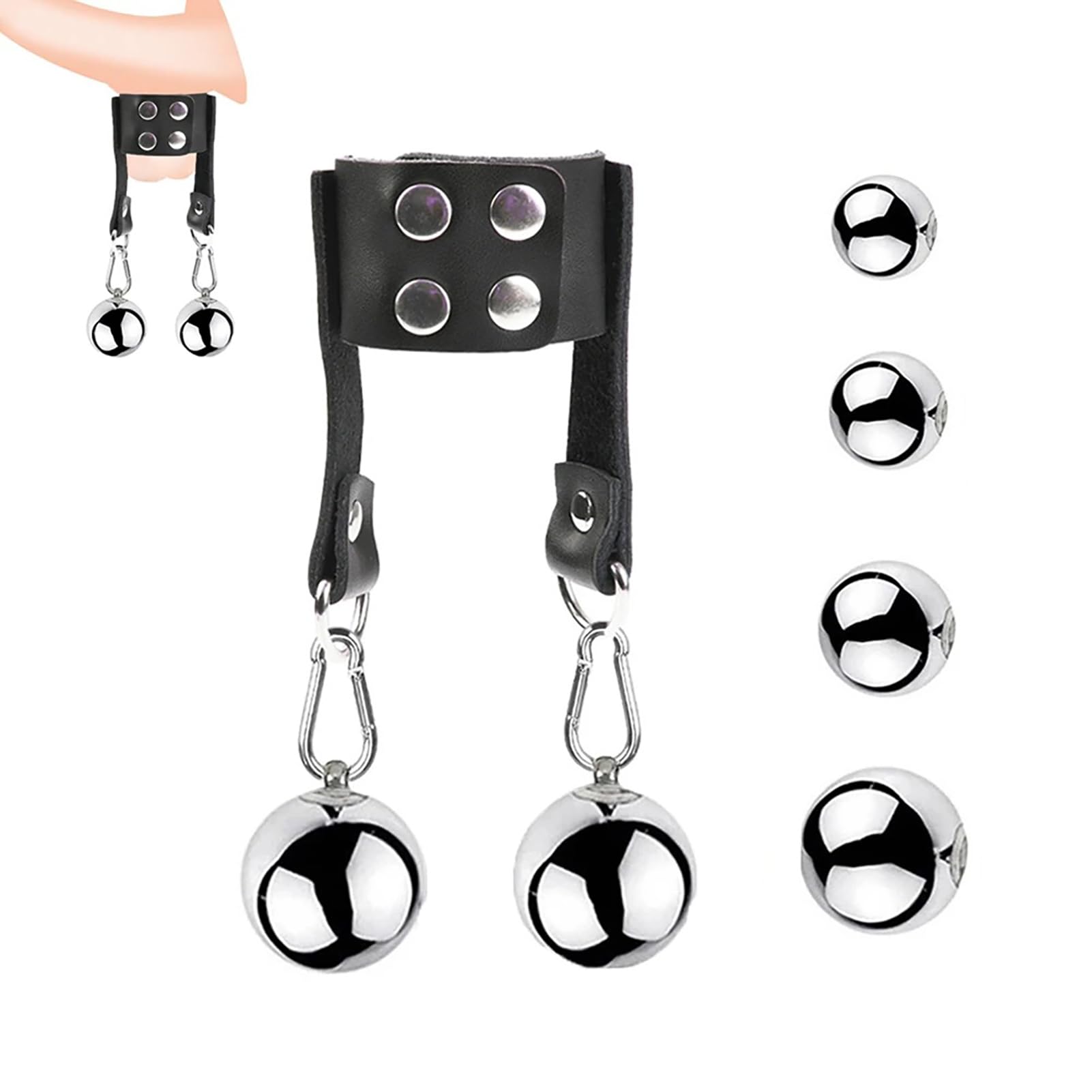 Cock Ring Penis Weight Pleasure Ring for Men, Male Stainless Steel Testicle Stretching Rings Sexual Stimulation Device Prolonged Erection Sex Toy (Ball 35MM/140G)