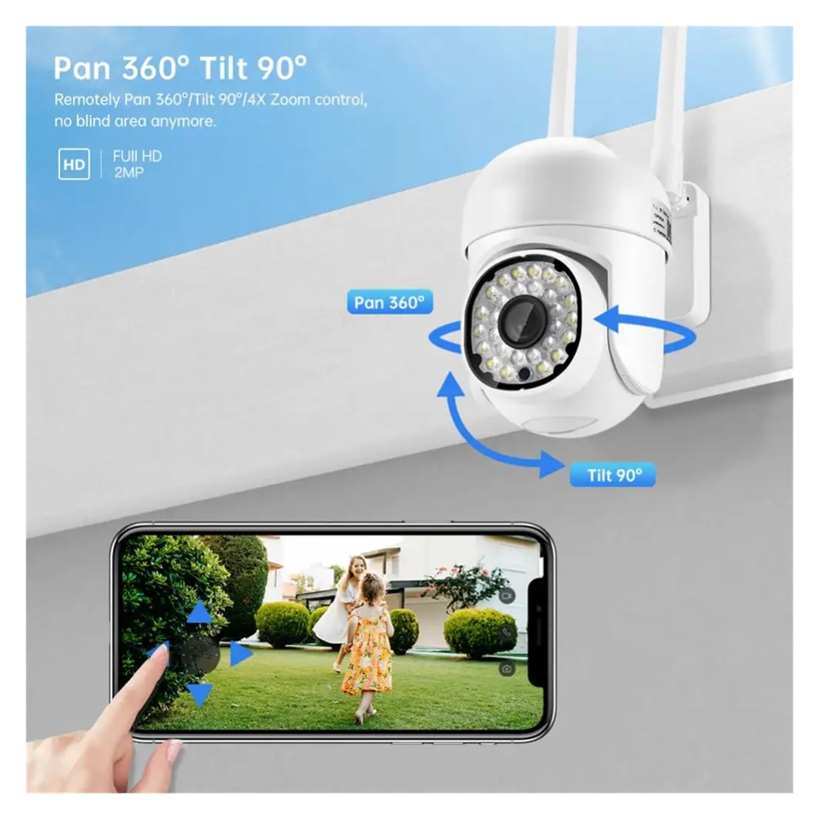 Caméra IP extérieure WiFi 2MP PTZ