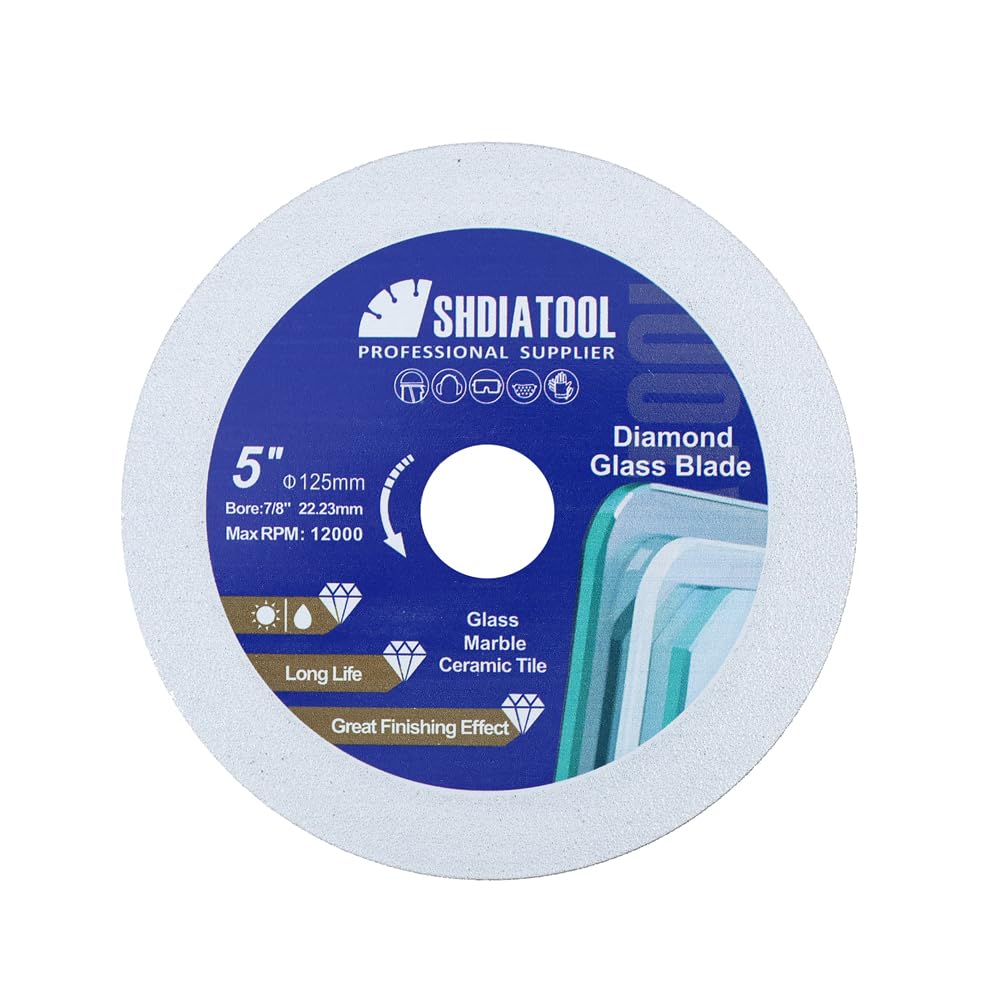 SHDIATOOL Diamond Glass Cutting Disc 125mm Saw Blade, Ultra-Thin Cut Off Wheel for Tile Ceramic Porcelaim Marble 125mm โ image 1