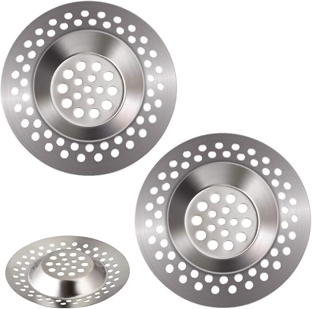 MaMix 3 Pack Sink Strainer in Kitchens and Bathrooms Plug 75mm Diameter Hair Catcher for Bathtub Shower