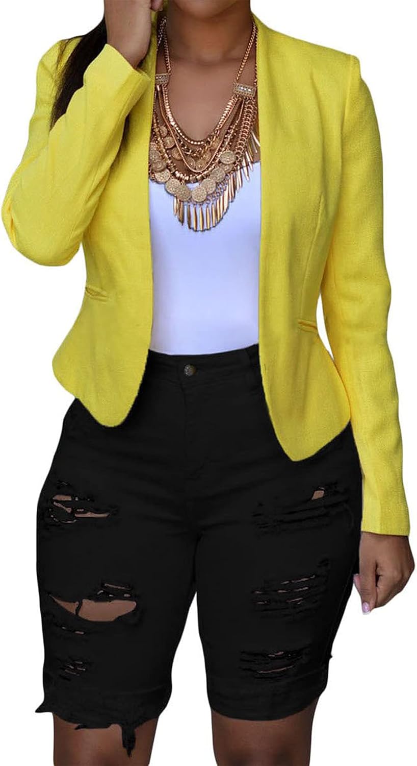 roswear Women's Ripped Denim Destroyed Mid Rise Stretchy Bermuda Shorts Jeans