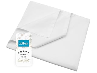 ZOLLNER Betttuch 100% Baumwolle, 260x300 cm, weiß - Amazon product rated Grade B