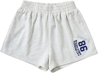 SOLY HUX Girl's Summer Elastic Waist Sweat Shorts Teen Clothes | Letter Print, Running Shorts, Athletic Outfits, Cute Shorts for Girls 10-12
