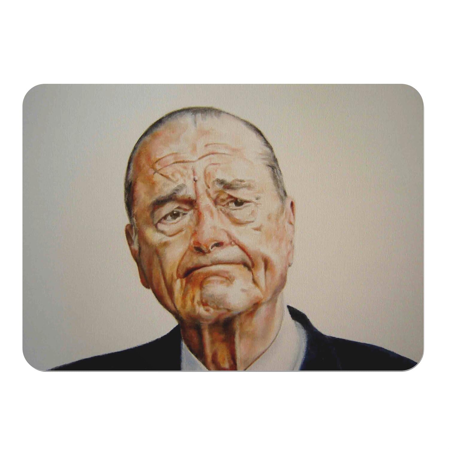 Peinture Jacques Chirac sur sets de table en liège de qualité supérieure grand format
