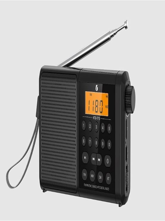 Dijital Ekranlı Saatli Manuel Kanal Arama & Kayıt Özellikli FM Radyo Bluetooth Hoparlör
