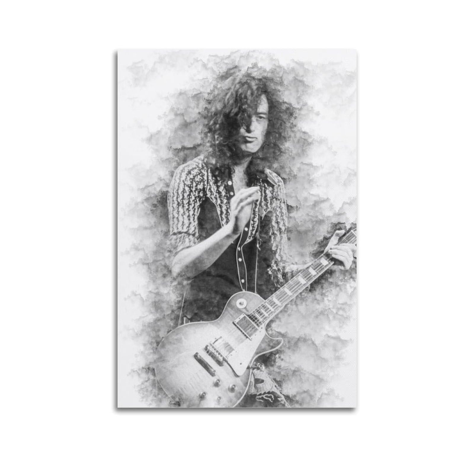 Tesuxyehh Unframe-Style Musician Jimmy Page Poster Poster Decorative Painting Canvas Wall Posters And Art Picture Print Modern Family Bedroom Decor Posters 16X24inch(40X60cm)