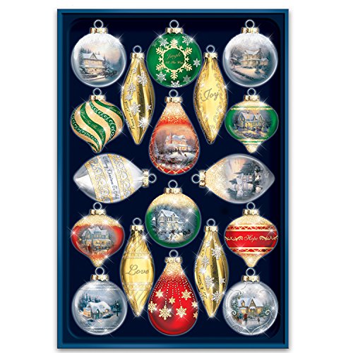 Thomas Kinkade 2022 Christmas Ornaments Bradford Exchange Thomas Kinkade Shimmering Splendor Christmas Ornaments  With Keepsake Box: Set Of 18 By The Bradford Exchange : Amazon.in